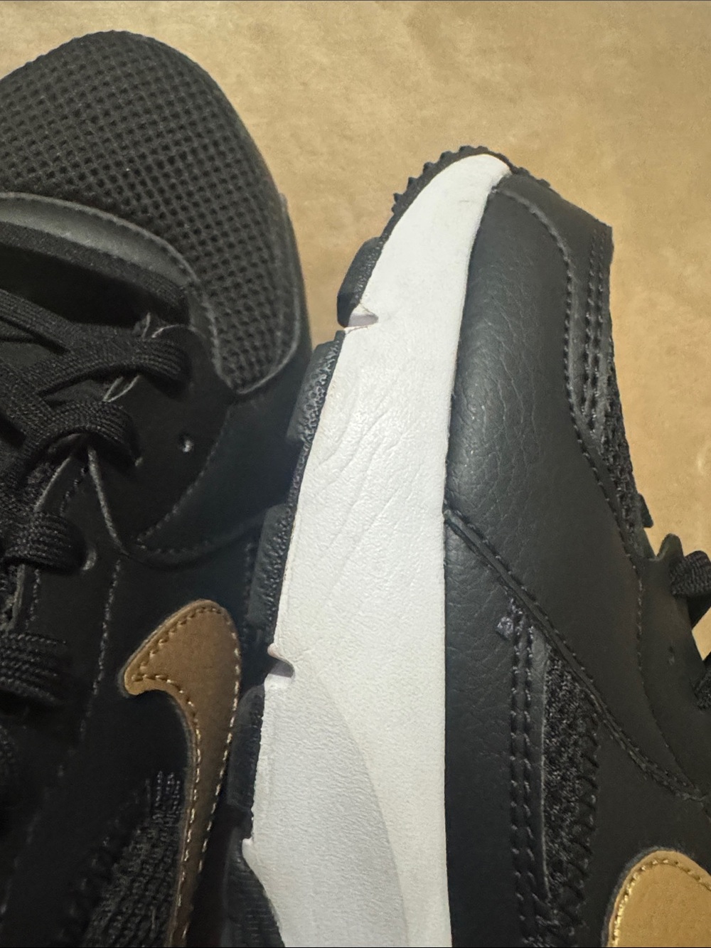 Nike Black Sneakers with Tan Swoosh Accent - Picture 12 of 13